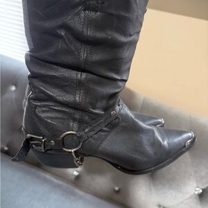 Durango Black Leather Heeled Boots